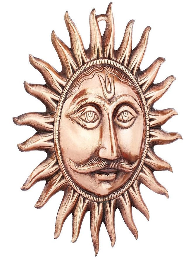 SOLINO Metal Vastu Sun Mask Wall Hanging Decorative Showpiece Sun Face Surya Face mukh Murti Idol Statue Sculpture Wall Hanging for Door Home Decor - Image 1